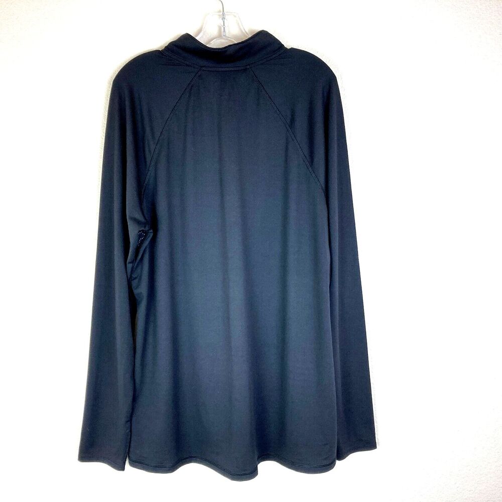 Old Navy Active Women's 1/4 Zip Pullover Top Size XXL Black Stretch Thumbholes - Picture 5 of 6